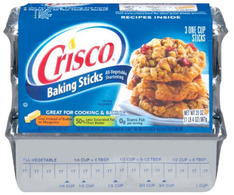 Crisco Shortening, Regular Sticks, 20 oz