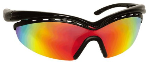 SLATTED VENTING" TECHNOLOGY Sports Sunglasses - Black Frame/Rainbow Metallic Lens
