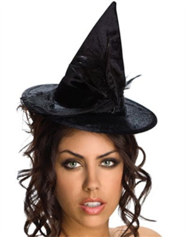 Black Mini Velour Witch Hat