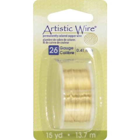 Artistic Wire, 26 Gauge (.41 mm), Tarnish Resistant Brass, 15 yd (13.7 m)
