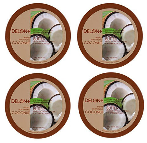 DELON+ HYPOALLERGENIC BODY BUTTERS 200ml JARS, Coconut
