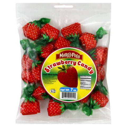 Marco Polo Candy, Hard Strawberry, 7-Ounce (Pack of 12)