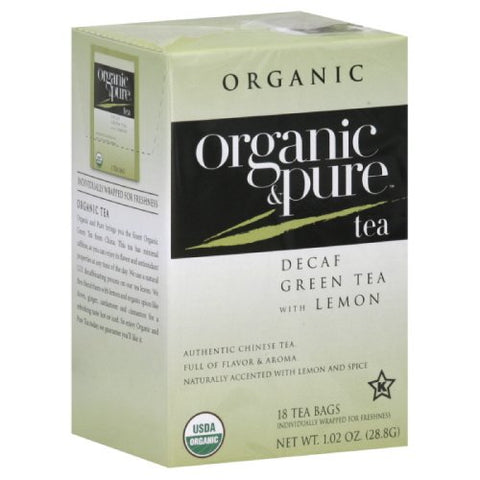 Organic & Pure Tea Green Dcf Lemon Org 18Bg