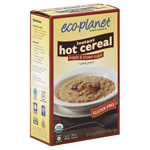 Eco Planet Instant Hot Cereal, Maple & Brown Sugar, Gluten Free 8.46 OZ