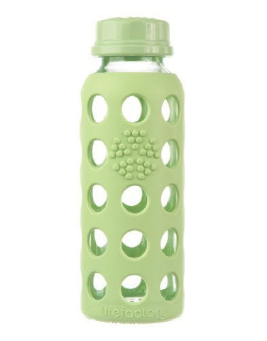 Lifefactory 9-Ounce Glass Beverage Bottle, Spring Green
