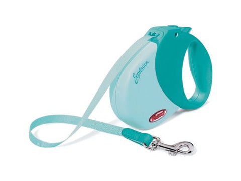 Expression Comfort Belt Retractable Leash - Turquoise, Medium