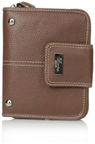 Buxton Westcott Tab Zip-Around Attached Wallet, Tan, One Size