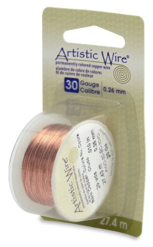 Artistic Wire, 30 Gauge (.26 mm), Bare Copper, 30 yd (27.4 m)