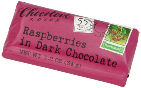 Chocolove Raspberry  Dark Chocolate, 1.2-Ounces (Pack of 12)