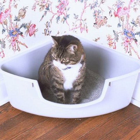 Corner Litter Box - Gray