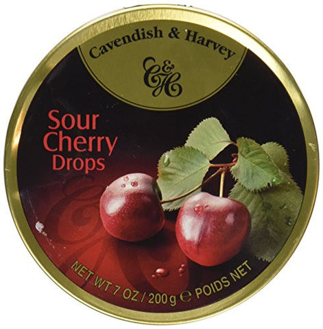 Cavendish & Harvey Cherry Candy Tin 5.3 OZ