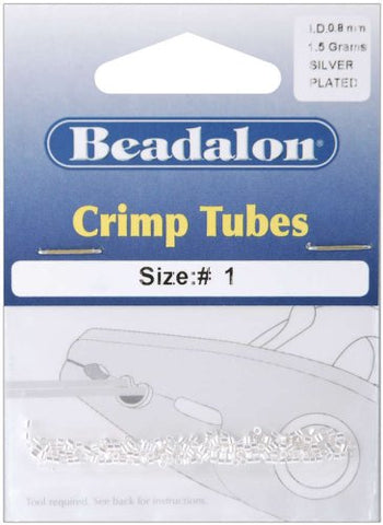 Crimp Tubes, 1.3 mm (.051 in) O.D., Silver Plated, 1.5 g (.05 oz), appx. 160 pc