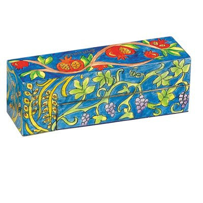 Travel Hanukkah Menorah - Pomegranates, 9.3x1.6x1.6 inch