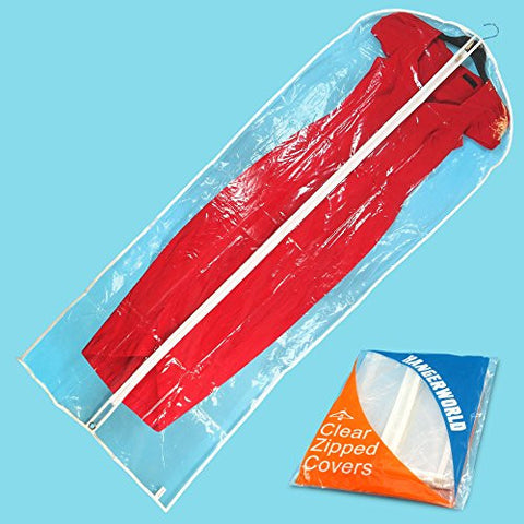 Clear Showerproof Dress Cover with White Trim - 60 Inches