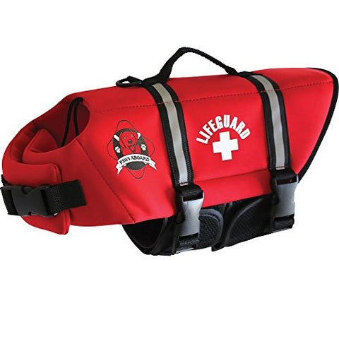 Paws Aboard Neoprene Doggy Life Jacket - Red, XX-Small
