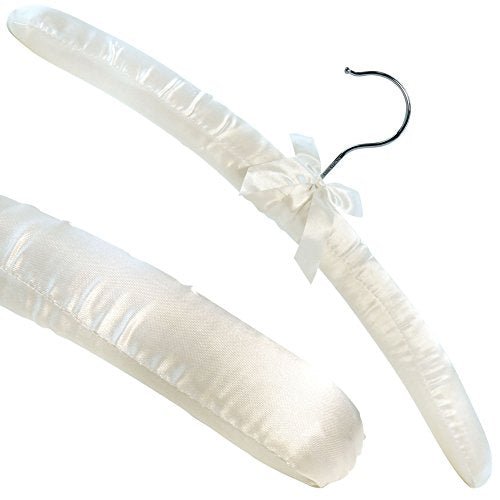 Pale Ivory Satin Padded Top Hangers - 43cm