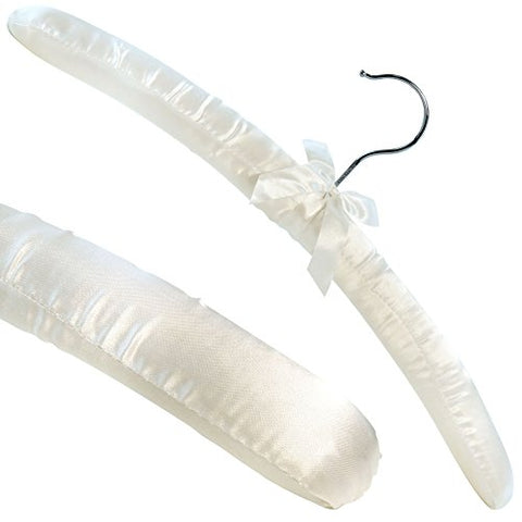 Pale Ivory Satin Padded Top Hangers - 43cm