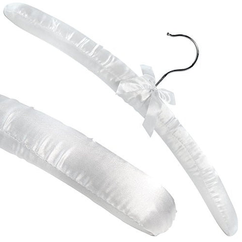 White Satin Padded Top Hangers - 43cm