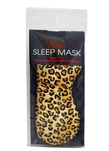Satin Sleep Mask Leopard Print, Brown