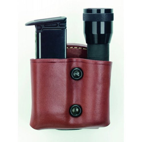 Flashlight / Mag Case Combo, Chestnut Brown,  Fits Beretta Cougar (all), Most Glock, Hk Usp, Kimber Polymer, Para-Ordnance, Sw Sigma (all Except .380), Sw Mp, Springfield