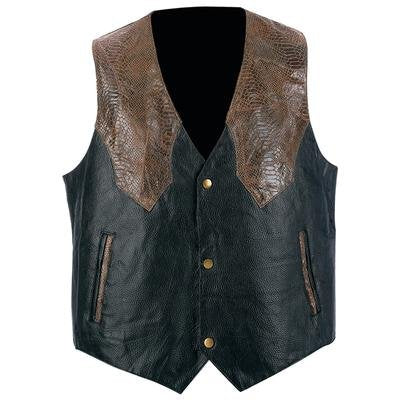 Giovanni Navarre - Hand-Sewn Pebble Grain Genuine Leather Western-Style Vest L