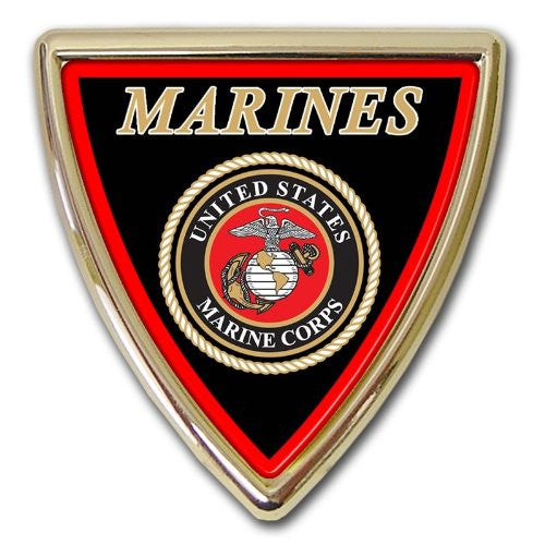 Marine Chrome Auto Emblem (Shield)