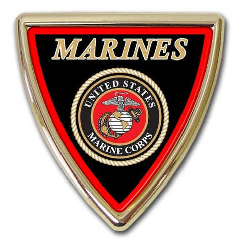 Marine Chrome Auto Emblem (Shield)