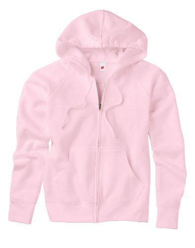 Hanes EcoSmart Cotton-Rich Full-Zip Hoodie Women's Sweatshirt, Pale Pink, Small
