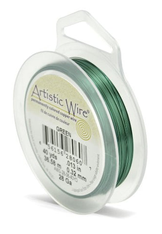 Artistic Wire, 28 Gauge (.32 mm), Green, 40 yd (36.5 m)