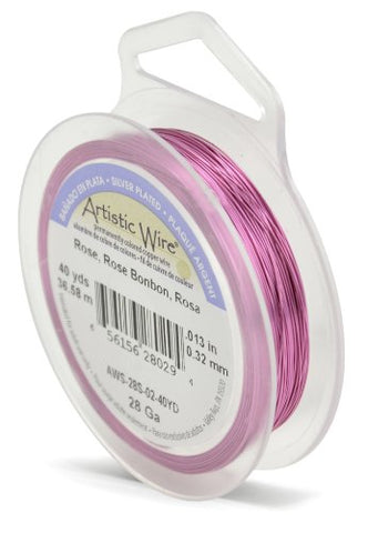 Artistic Wire, 28 Gauge (.32mm), Silver Plated, Rose, 40 yd (36.5m)