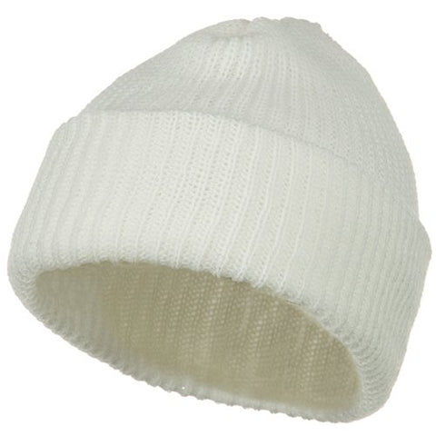 Artex, Solid Plain Watch Cap Beanie - White (fitting up to XL)