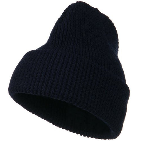 Artex, Big Stretch Waffle Stitch Cuff Beanie - Navy (fitting up to XXXL)