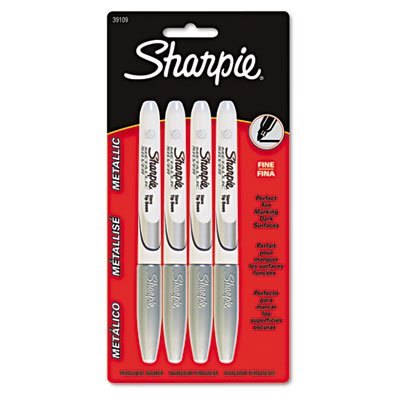 Sharpie Metallic Fine Point Permanent Markers 4/Pkg - Silver