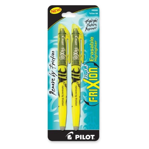 FriXion Light Erasable Highlighter, Chisel - 2 Pack, Yellow Ink