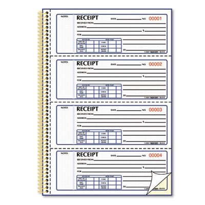 REDIFORM GOLD STANDARD MONEY RECEIPT BOOK 300 Duplicates (2 3/4" x 7")