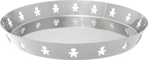 Round tray with open-work edge, h 1 in.