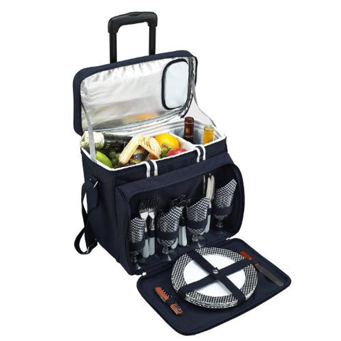 Picnic Cooler on Wheels for 4 (Color: Bold)