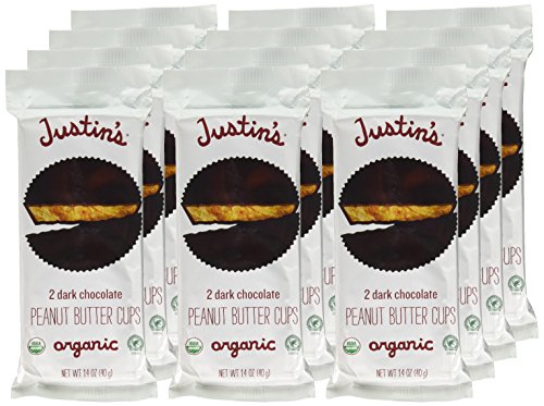 Justin's Dark Chocolate Peanut Butter Cups , 1.4 Ounce (Pack of 12)
