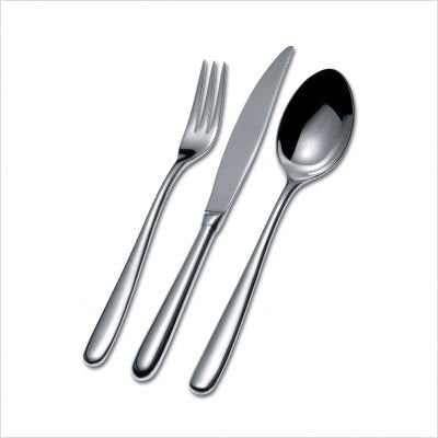 Cutlery set composed of one table spoon, one table fork, one table knife, one dessert fork, one tea spoon