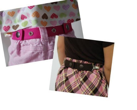 Dapper Snapper Toddler Belt (2 Pack with Clips) Pink and Black
