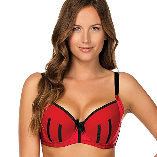 Charlotte  Padded Bra 36G, Red Black