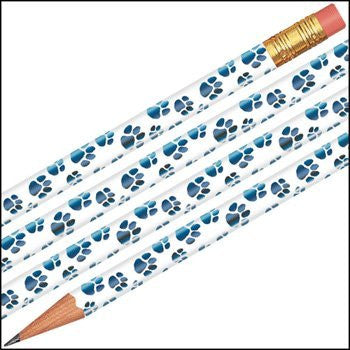 Fancy Foil Blue Paws Pencils
