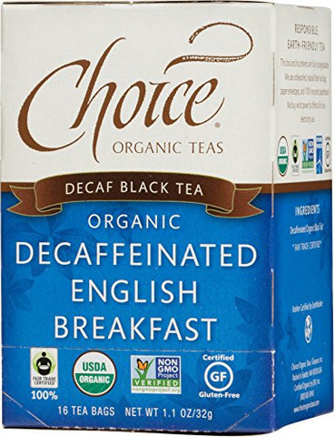 Choice Organic Teas Decaf English Breakfast Tea, 16 Count Tea Bag