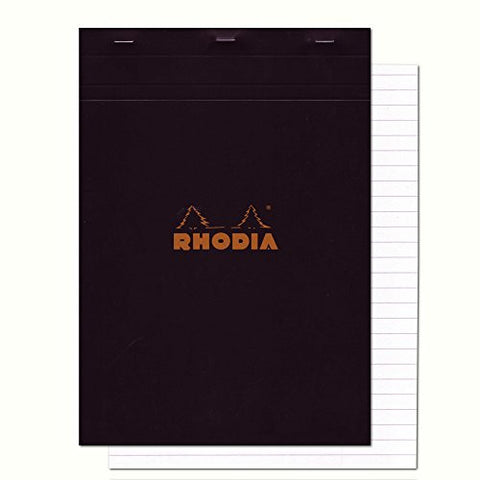 Rhodia Classic Notepads Top Staplebound 8 ¼ x 11 ¾ Lined Black 80 sheets