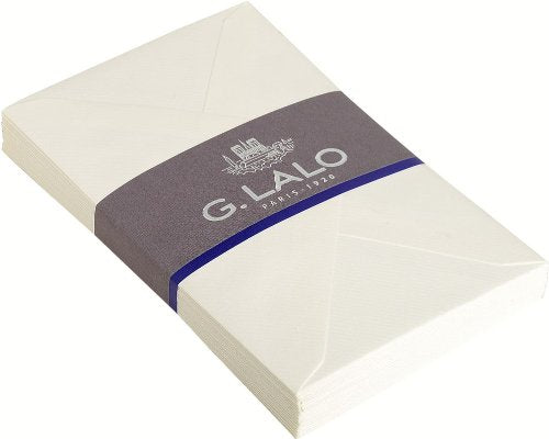 G. Lalo Open Stock Vergé de France Rectangular Envelopes 4 ½ x 6 ¼ Straight edge White 25 envelopes