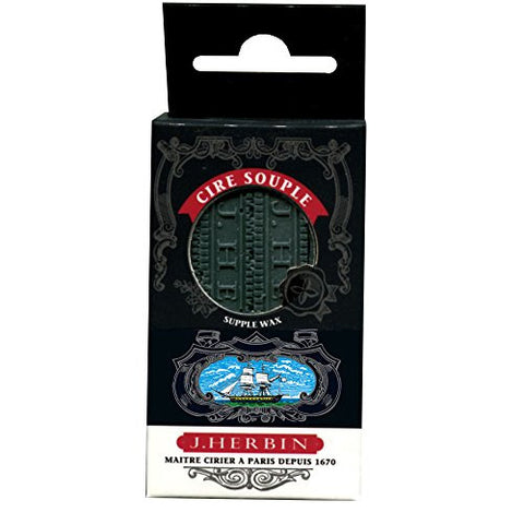 J Herbin Supple Wax Sealing Wax 3 ⅜ x ⅜ x ⅜ Forest Green 4 sticks per pack