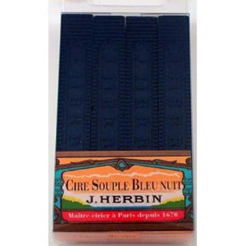 J Herbin Supple Wax Sealing Wax 3 ⅜ x ⅜ x ⅜ Midnight Blue 4 sticks per pack