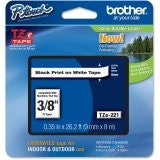 Brother Tape, Retail Packaging, 3/8 Inch, Black on White (TZe221) - Retail Packaging