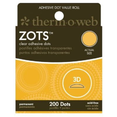 Zots, 3D 200 Dots (1/2 in. dia. x 1/8 in. thick) Roll (6 pk)