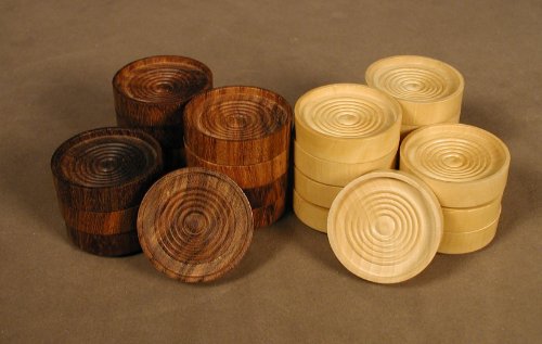 1.75" Wood Grooved checkers(24), 45mm